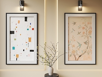 现代中古挂画 茶室挂画 中古挂画 侘寂挂画 书房挂画 抽象画