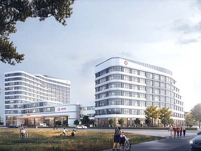 现代简约医院建筑 医院 养老院 公告建筑