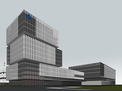 现代其他工业建筑 玻璃幕墙研发楼