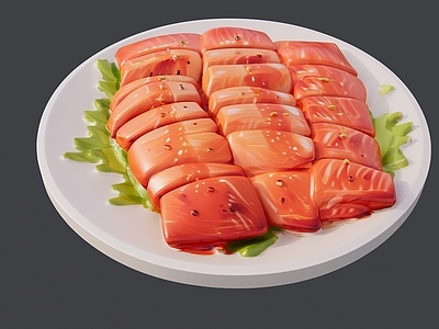 现代其他摆件 一盘生肉块