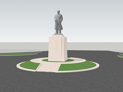 新中式复古艺术装置 名人 雕塑 新街口 路口