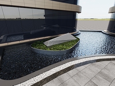 现代其他建筑外观 水池 景观