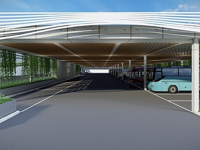 现代其他景观小建筑 停车棚