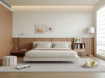 现代奶油家居卧室 主卧 次卧