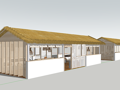 新中式其他景观小建筑 茅草建筑 咖啡厅 营地构筑物 露营帐篷 烧烤