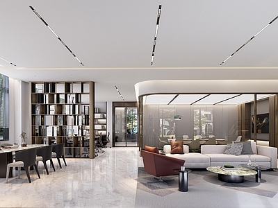 现代轻奢整体办公空间 办公空间 施工图