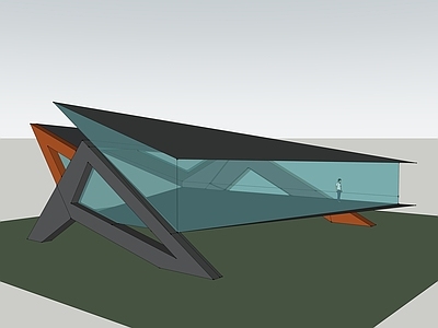 现代简约展览馆建筑 几何建筑 现代建筑 现代展厅 展览建筑