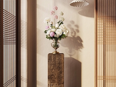 现代花瓶 玻璃花瓶 现代花瓶 玄关摆件 吊灯 屏风