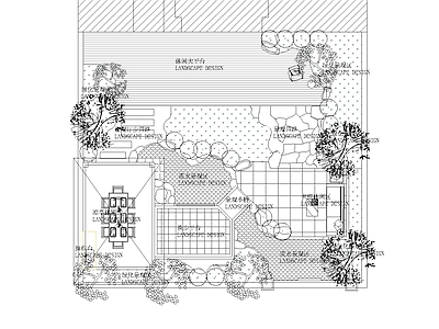 中式现代庭院 花园庭院 私家庭院 庭院水景 花园布局 庭院 施工图