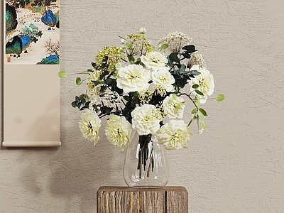 现代花艺 玻璃花瓶 鲜花花艺 花瓶摆件 鲜花 装饰品