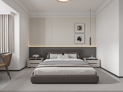 现代简约家居卧室 吸顶灯 书桌
