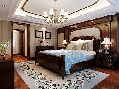 美式复古家居卧室 主卧