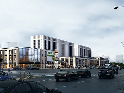 现代欧式商场建筑 商业天街 办公楼 酒店 超市 社区中心