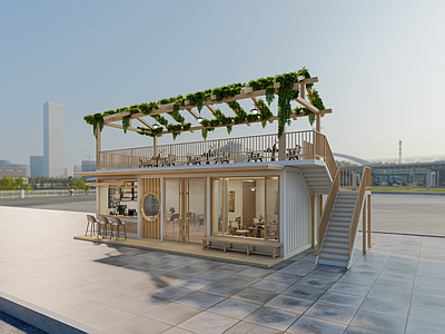 现代新中式风格建筑 集装箱奶茶店 集装箱咖啡店 集装箱夜市 集装箱饮食店 集装箱露营