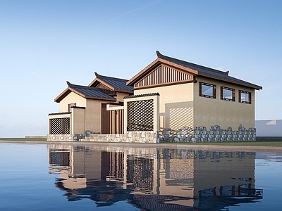 现代其他景观小建筑 现代公厕建筑