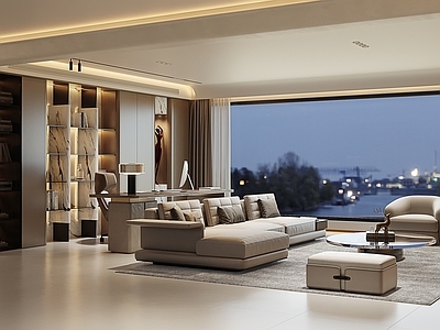 意式轻奢家居客厅 现代轻奢客厅 高级灰客厅