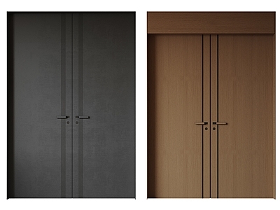 现代极简双开门 中古平开门 入户门 防盗门 通顶对开门 别墅双开大门
