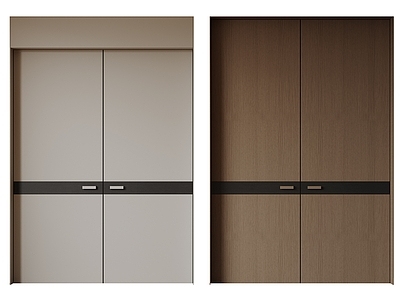 现代极简双开门 中古平开门 入户门 防盗门 通顶对开门 别墅双开大门