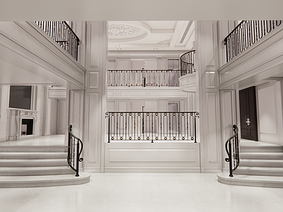 法式美式扶手 室内楼梯栏杆 金属栏杆 别墅楼梯栏杆