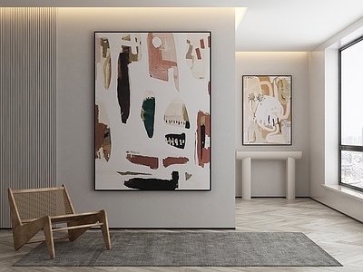 现代侘寂挂画 油画 书房挂画 茶室挂画 客厅挂画 玄关挂画