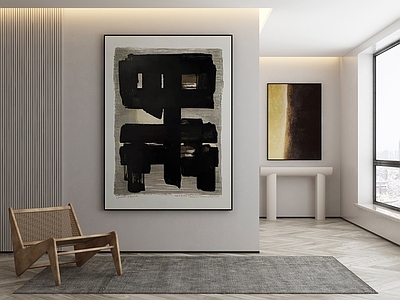 现代侘寂挂画 油画 书房挂画 茶室挂画 客厅挂画 玄关挂画