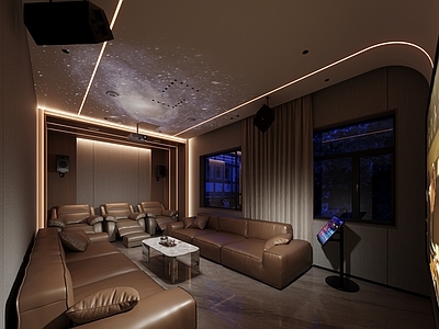 现代轻奢影音室 地下室影音室 别墅影音室