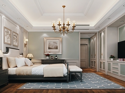 美式欧式家居卧室 主卧