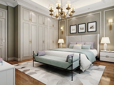 美式简欧家居卧室 主卧