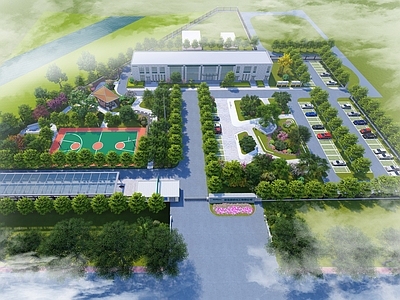 现代办公园区景观 办公园区 lumion