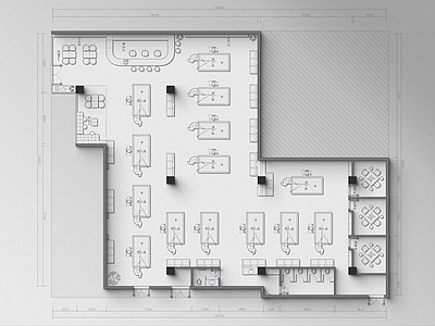 现代台球厅 523m²台球室 施工图
