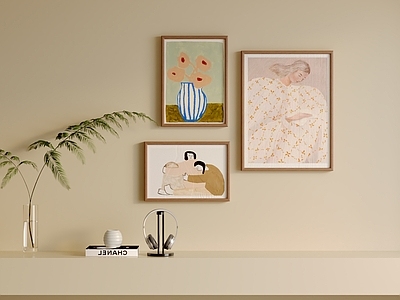 奶油北欧挂画 北欧奶油风挂画 女孩房挂画