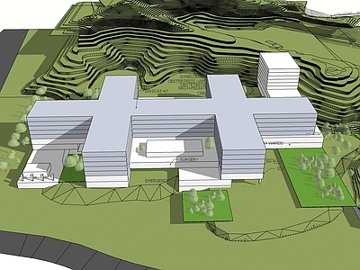 现代简模规划 白块 体块 建筑体块 体型体量
