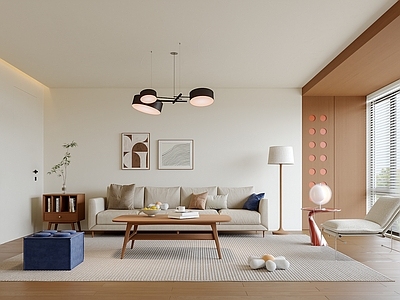 现代中古家居客厅 包豪斯客厅 沙发组合 茶几组合