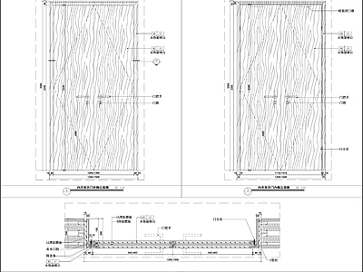 综合门节点 消防门 防火门节点 木门 双开门 施工图