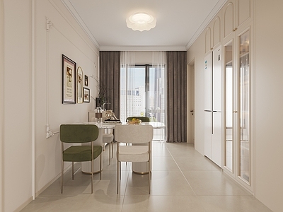 法式奶油客餐厅 小户型客餐厅