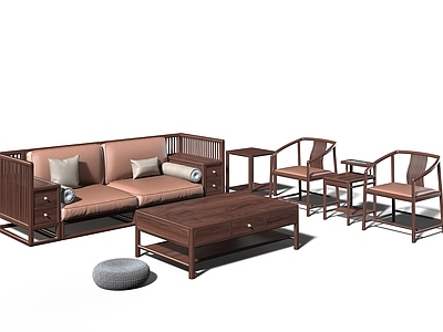 新中式中式沙发组合 组合沙发 休闲沙发