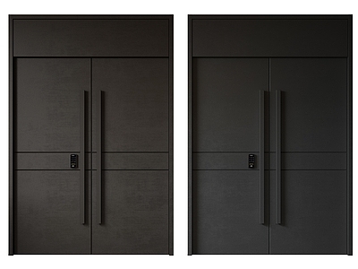 现代极简双开门 中古平开门 入户门 防盗门 通顶对开门 别墅双开大门