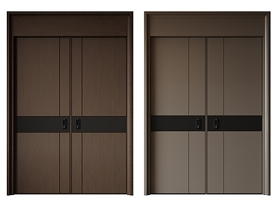 现代极简双开门 中古平开门 入户门 防盗门 通顶对开门 别墅双开大门