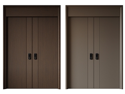 现代极简双开门 中古平开门 入户门 防盗门 通顶对开门 别墅双开大门