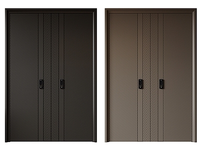 现代极简双开门 中古平开门 入户门 防盗门 通顶对开门 别墅双开大门