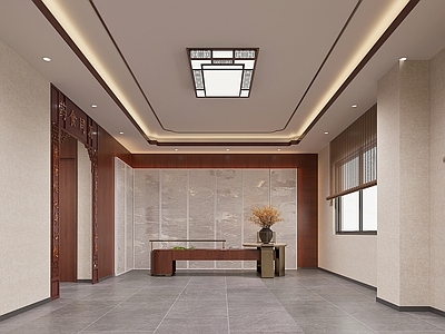 中式新中式中医馆 中医院 中式造景 楼梯间 端景 药食同源