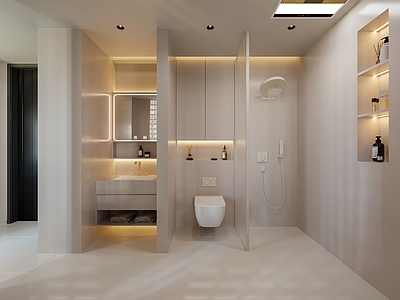 现代奶油卫生间 奶油风卫生间 现代卫生间 极简卫生间 简约卫生间