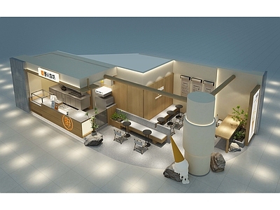 现代奶茶店 现代咖啡店 奶茶店 冰淇淋店 施工图