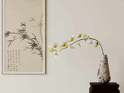 新中式花瓶 宋氏花艺 边柜装饰