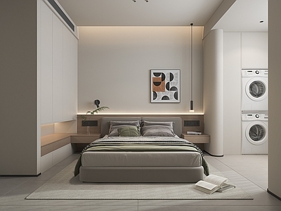 原木家居卧室 原木风卧室床