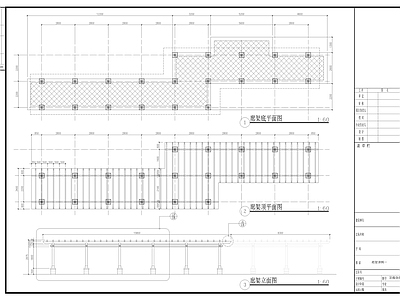 现代新中式廊架 住宅小区格栅廊架 折型双层花架 施工图