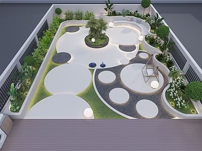 现代阳台 现代院子蔬菜植物