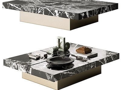 现代意式茶几 plifrom茶 minotti 大理石茶几 方形茶几 小茶几