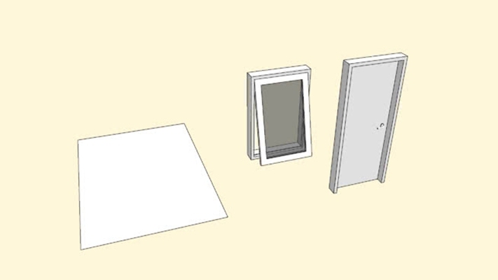 单开门 草图大师模型