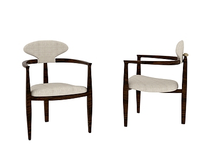 新中式现代餐椅 布椅 木椅